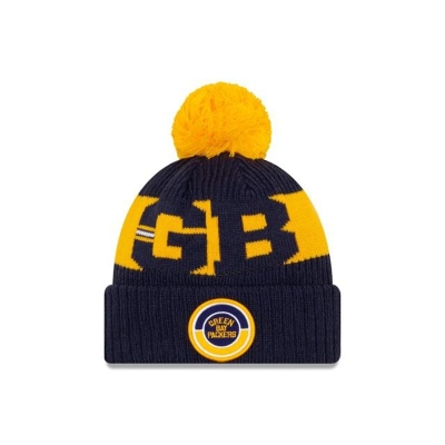 Green Bay Packers Gorra | New Era NFL Historic Cold Weather Sport Knit Beanie Mexico - Azules